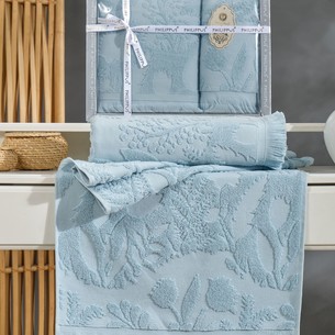 Подарочный набор полотенец для ванной 50х90, 70х140 Philippus BELEK хлопковая махра бирюзовый