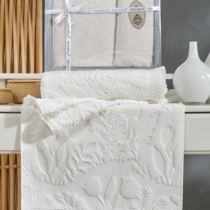 Подарочный набор полотенец для ванной 50х90, 70х140 Philippus BELEK хлопковая махра кремовый