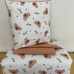 Детское постельное белье в кроватку с одеялом и подушкой Maison Dor BEBICO LITTLE KOALA хлопковый сатин коричневый, фото, фотография