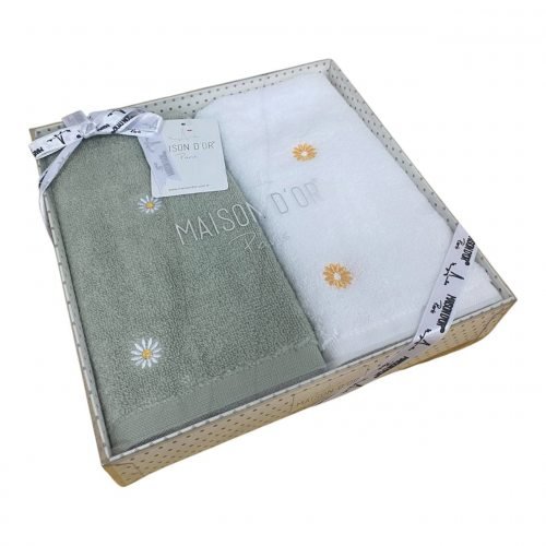 Подарочный набор полотенец-салфеток 40х60(2) Maison Dor DAISY PAIR хлопковая махра ромашка, фото, фотография