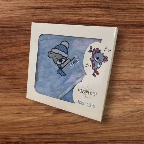 Детское полотенце-уголок Maison Dor STAR хлопковая махра голубой 75х75, фото, фотография