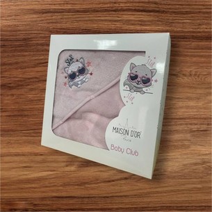 Детское полотенце-уголок Maison Dor STAR хлопковая махра розовый 100х100