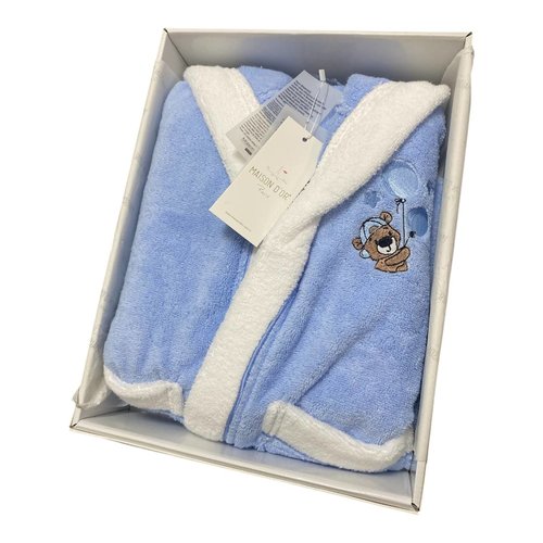 Халат детский Maison Dor STAR хлопковая махра голубой 4 года, фото, фотография