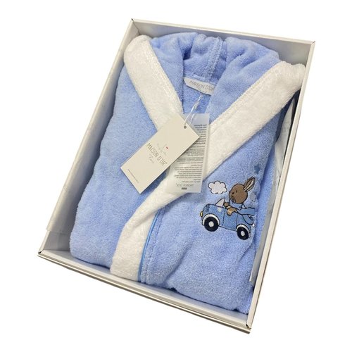 Халат детский Maison Dor STAR хлопковая махра голубой 6 лет, фото, фотография