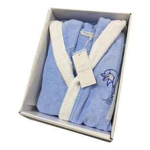 Халат детский Maison Dor STAR хлопковая махра голубой 8 лет