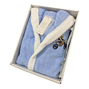 Халат детский Maison Dor STAR хлопковая махра голубой 10 лет