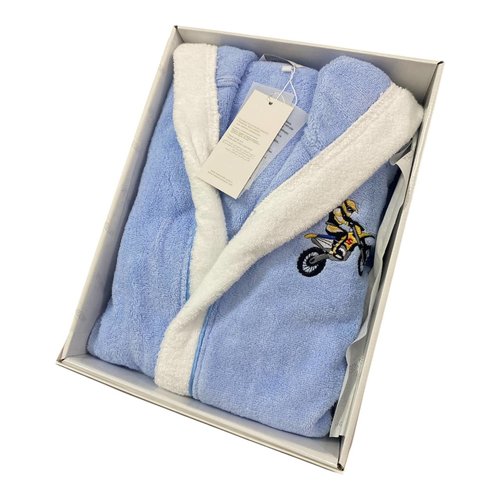 Халат детский Maison Dor STAR хлопковая махра голубой 10 лет, фото, фотография