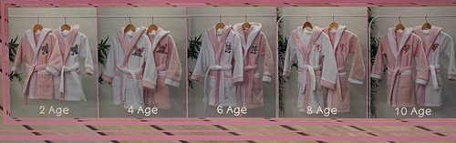 Халат детский Maison Dor STAR хлопковая махра белый+розовый 2 года, фото, фотография