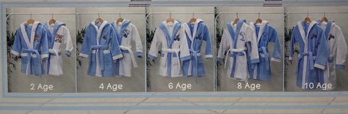 Халат детский Maison Dor STAR хлопковая махра белый+голубой 6 лет, фото, фотография