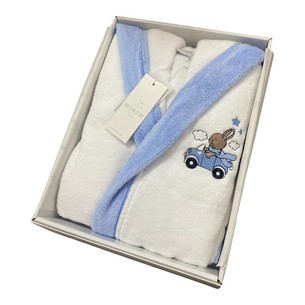 Халат детский Maison Dor STAR хлопковая махра белый+голубой 6 лет