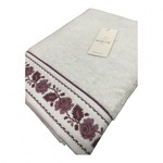 Полотенце для ванной Maison Dor ROSANNA хлопковая махра белый+фиолетовый 50х100, фото, фотография