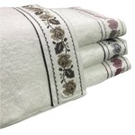 Полотенце для ванной Maison Dor ROSANNA хлопковая махра белый+фиолетовый 50х100, фото, фотография