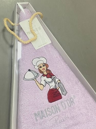 Полотенце-салфетка круглое в подарочной упаковке Maison Dor MAXI BOX хлопковая махра сиреневый D=70, фото, фотография