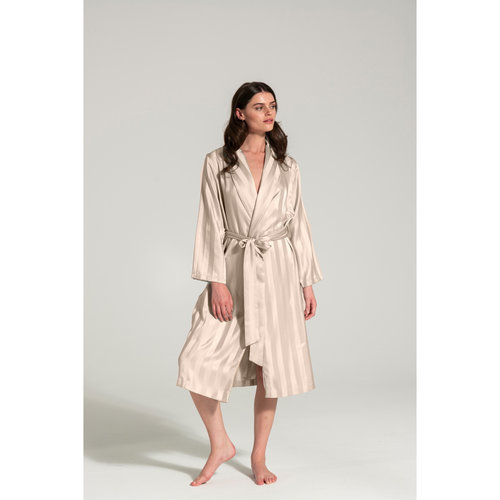 Халат женский Tivolyo Home LINES полиэстер бежевый S/M, фото, фотография