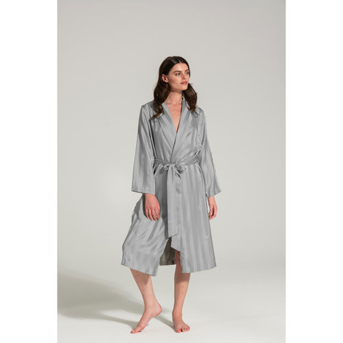 Халат женский Tivolyo Home LINES полиэстер серый S/M, фото, фотография