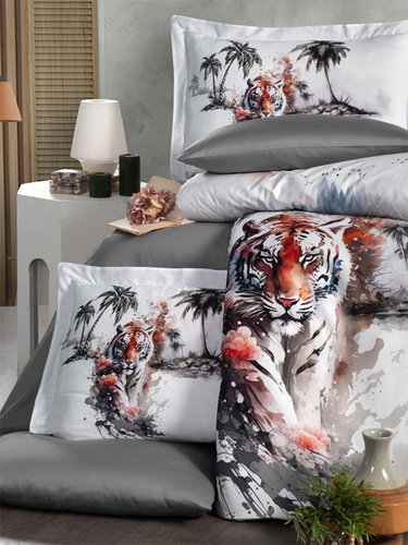 Постельное белье First Choice TIGER хлопковый сатин евро, фото, фотография