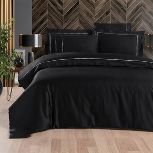 Постельное белье First Choice CLAUDIO хлопковый сатин делюкс black евро