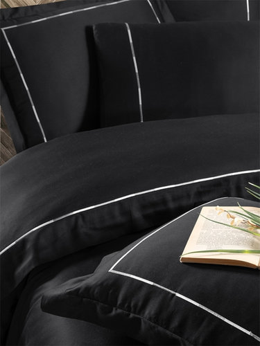 Постельное белье First Choice CLAUDIO хлопковый сатин делюкс black евро, фото, фотография