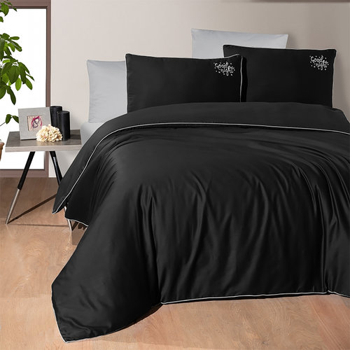 Постельное белье First Choice TIMELESS хлопковый сатин делюкс black евро, фото, фотография