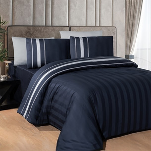 Постельное белье First Choice ARTWEL хлопковый сатин делюкс navy blue евро