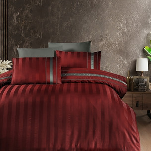 Постельное белье First Choice ARTWEL хлопковый сатин делюкс dark red евро