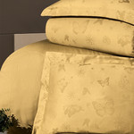 Постельное белье First Choice CORINA хлопковый сатин-жаккард ocher евро, фото, фотография