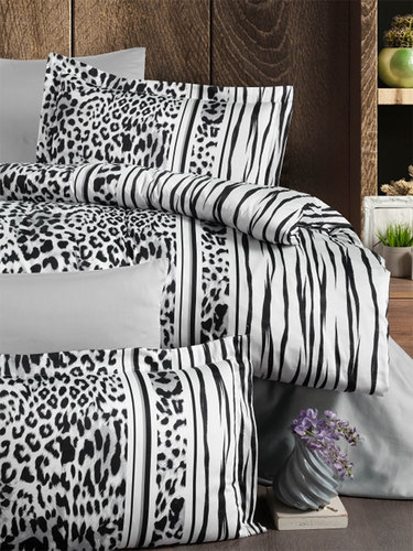 Постельное белье First Choice LEOPARD хлопковый сатин black евро, фото, фотография