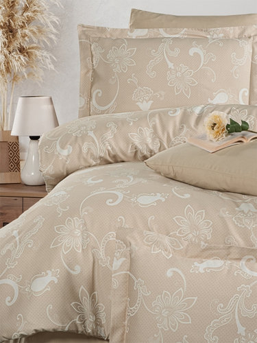 Постельное белье First Choice CARMINA хлопковый сатин cappuccino евро, фото, фотография