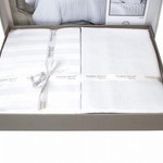 Постельное белье Karven BROAD LINE хлопковый сатин white 1,5 спальный, фото, фотография