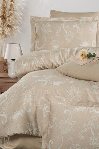 Постельное белье Karven CARMINA хлопковый сатин cappuccino евро, фото, фотография