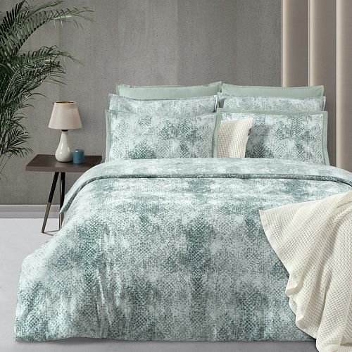 Постельное белье Sarev DNIPRO хлопковый сатин делюкс yesil евро, фото, фотография