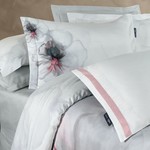 Постельное белье Sarev EFIRA хлопковый сатин делюкс beyaz 1,5 спальный, фото, фотография