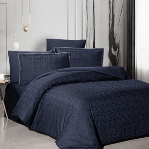 Постельное белье Karven RODEL хлопковый сатин делюкс navy blue евро