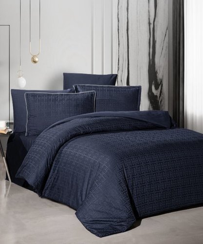 Постельное белье Karven RODEL хлопковый сатин делюкс navy blue евро, фото, фотография