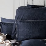 Постельное белье Karven RODEL хлопковый сатин делюкс navy blue евро, фото, фотография