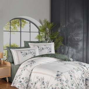 Постельное белье Karven LINA хлопковый сатин делюкс green евро