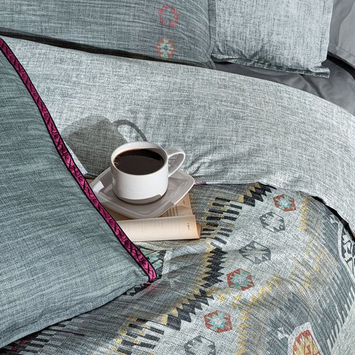 Постельное белье Sarev ZENO хлопковый поплин gri евро, фото, фотография