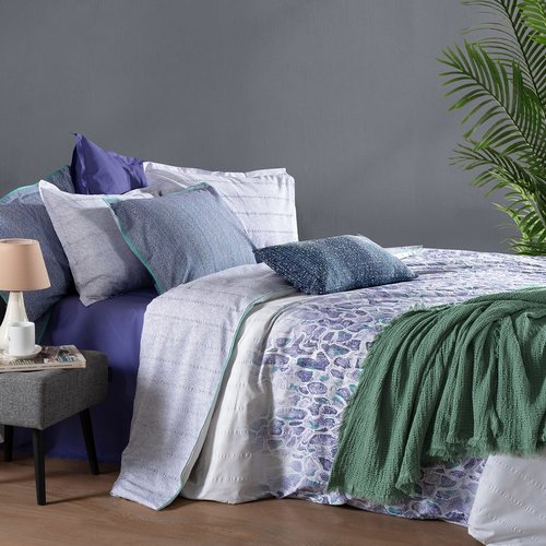 Постельное белье Sarev KAMERUN хлопковый поплин mavi евро, фото, фотография