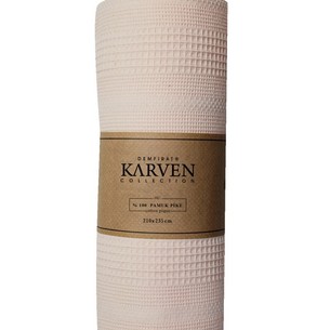 Плед-покрывало пике Karven PURE SIMPLE хлопковая вафля bej 210х235