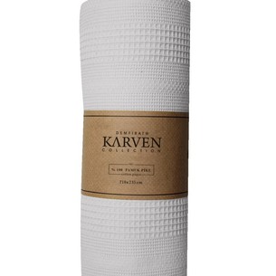 Плед-покрывало пике Karven PURE SIMPLE хлопковая вафля gri 210х235