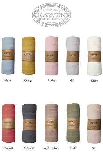 Плед-покрывало пике Karven PURE SIMPLE хлопковая вафля gri 210х235, фото, фотография