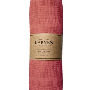 Плед-покрывало пике Karven PURE SIMPLE хлопковая вафля kiremit 210х235