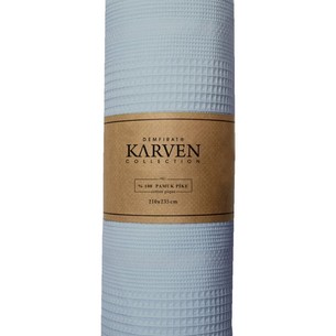 Плед-покрывало пике Karven PURE SIMPLE хлопковая вафля mavi 210х235