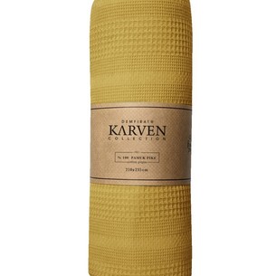 Плед-покрывало пике Karven PURE SIMPLE хлопковая вафля olive 210х235