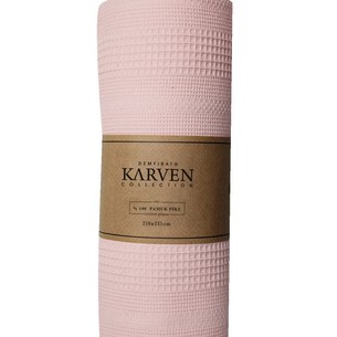 Плед-покрывало пике Karven PURE SIMPLE хлопковая вафля pudra 210х235