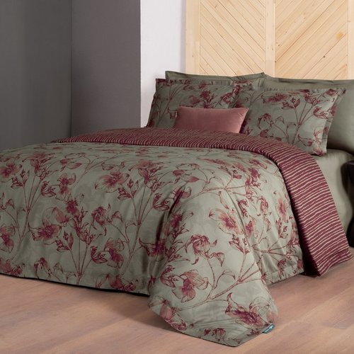 Постельное белье Sarev KRISTEN хлопковый сатин делюкс bordo евро-макси, фото, фотография