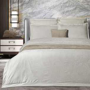 Постельное белье Sarev BORENDO JAKARLI хлопковый сатин krem евро