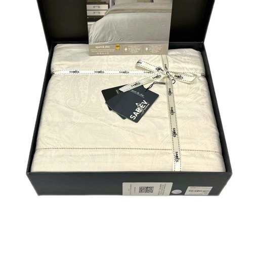 Постельное белье Sarev BORENDO JAKARLI хлопковый сатин krem евро, фото, фотография