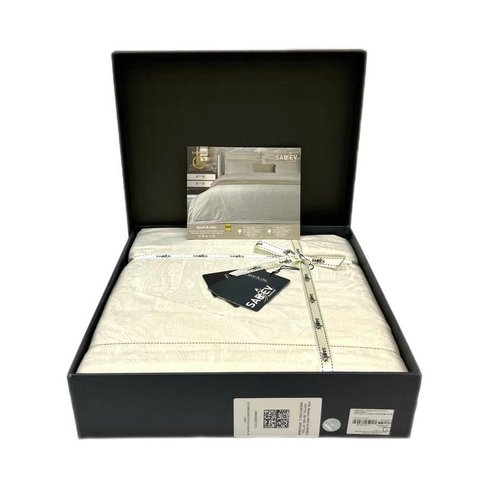 Постельное белье Sarev BORENDO JAKARLI хлопковый сатин krem евро, фото, фотография