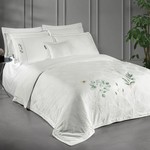 Постельное белье Sarev LEANDRA JAKARLI хлопковый сатин beyaz евро, фото, фотография